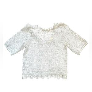 Rebellion women's white crochet lace top size S for a layered look